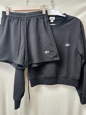 ALO Black Sweat Shorts — Size M